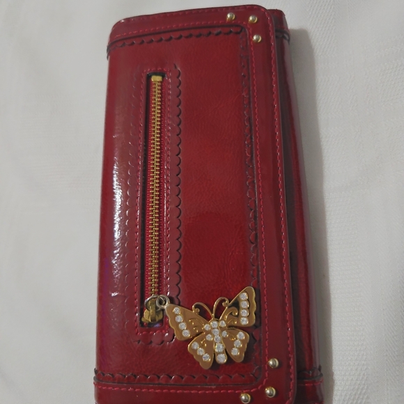Anna Sui Patent Leather 4 Divider Long Wallet - Picture 6 of 14